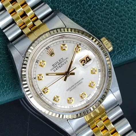 rolex datejust 36 1601 oro/acciaio blu orologio da uomo/unisex|rolex 1601 vs 1603.